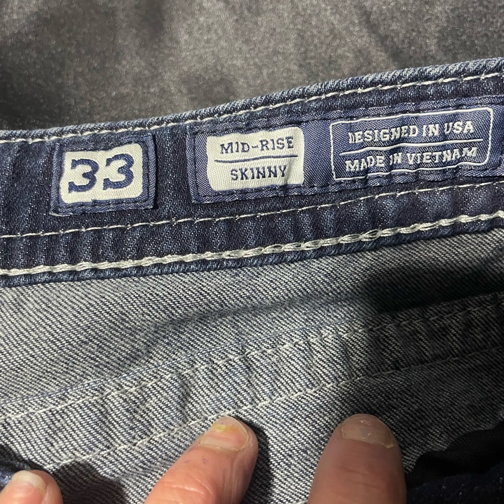 Miss Me Blue Skinny Jeans with Vintage Appeal